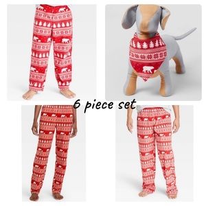 Holiday Fair Isle Fleece Matching Family Pajama Set - Wondershop™ Red - 6 pieces